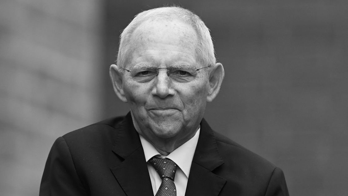 Porträtfoto von Bundesinnenminister a. D. Dr. Wolfgang Schäuble (Quelle: picture alliance/dpa/dpa-Zentralbild POOL | Hendrik Schmidt) Porträtfoto von Bundesinnenminister a. D. Dr. Wolfgang Schäuble
