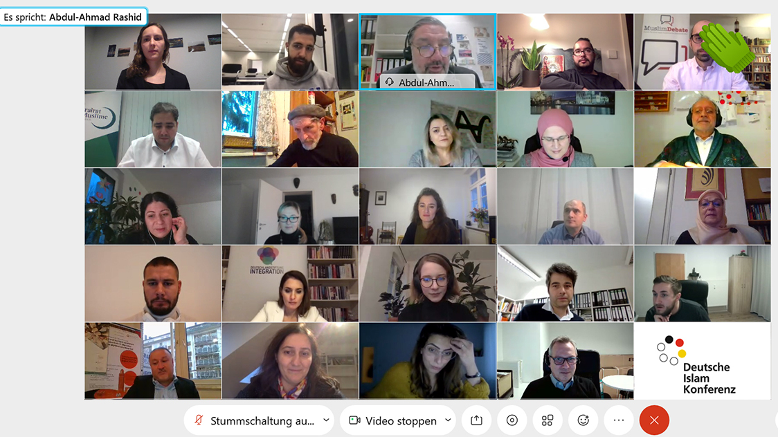 Screenshot einer Videokonferenz (Quelle: BAMF) Screenshot einer Videokonferenz